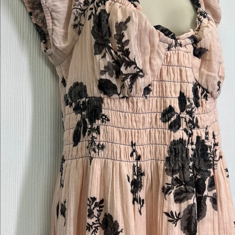 Free People - NWT Forget ME Not Short Sleeve Floral Tie Back Maxi Dress Large